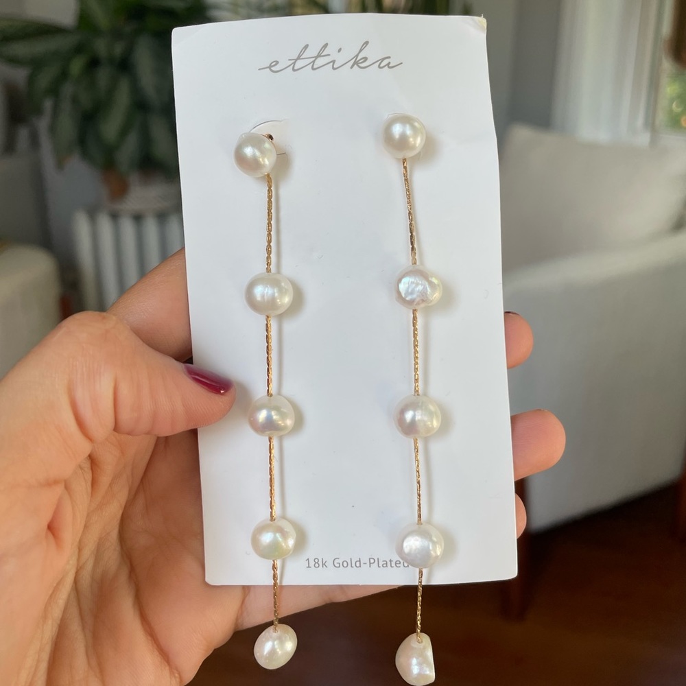 Ettika Pearl Drop Earrings